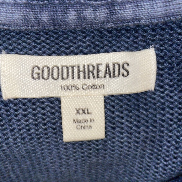 GoodThreads Men’s Soft Cotton Quarter Zip Sweater XXL Color: Washed Navy NWT - Picture 6 of 9
